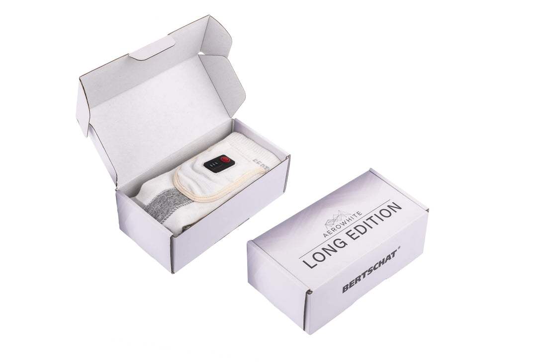 Beheizte Socken – Aerowhite | USB – Wintersport-Edition | Dünn & Strapazierfähig