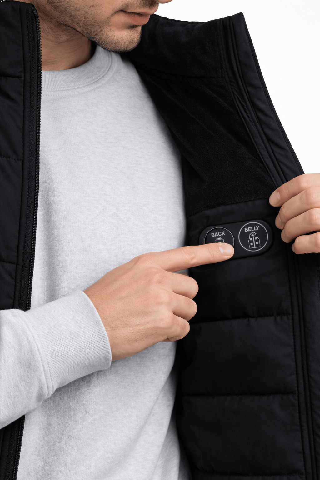 Beheizte Herren-Steppweste Schwarz – Dual Heating