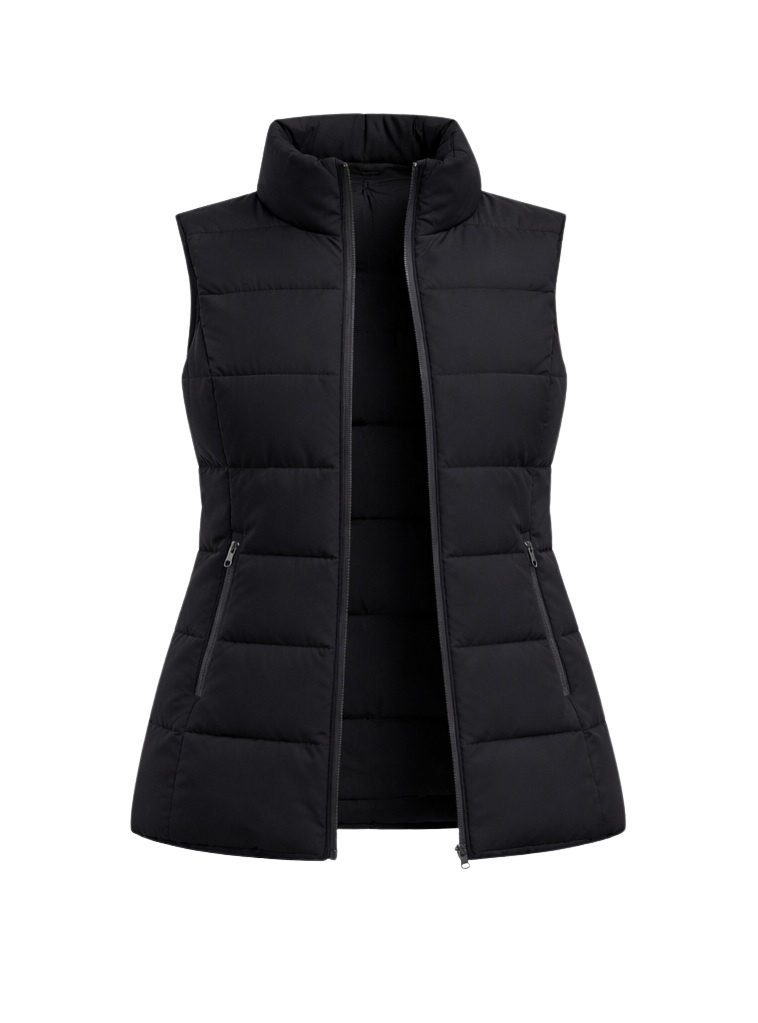 Beheizte Damen-Steppweste Schwarz – Dual Heating